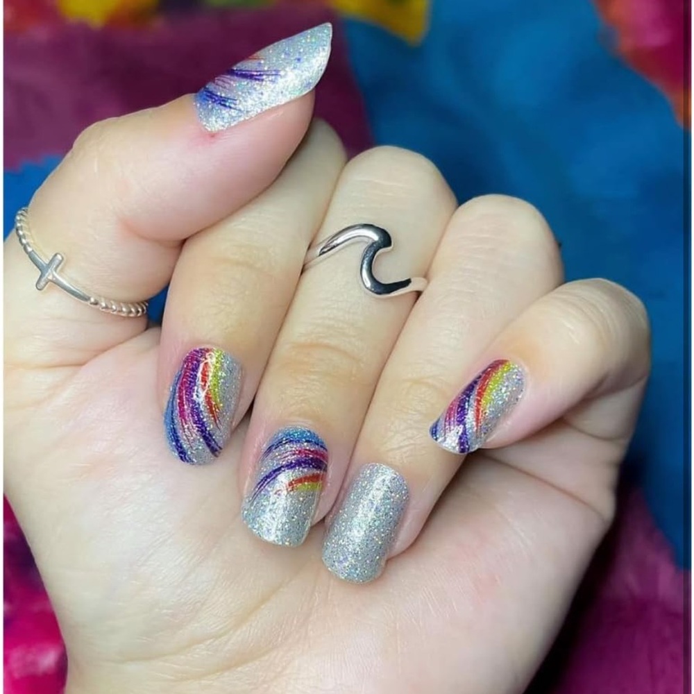 *Exclusive* Color Street: Pave the Way | Silver Rainbow Swish Art Glitter - Picture 2 of 12